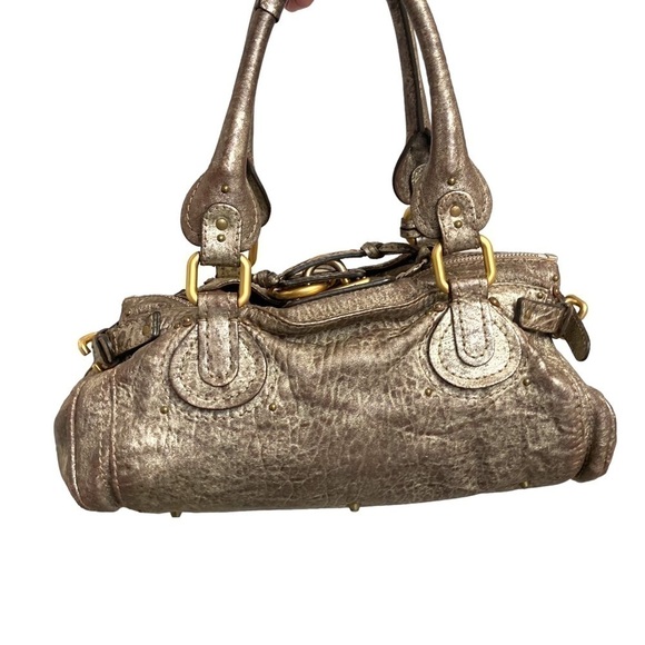 Chloe brown metallic paddington satchel bag rare - Picture 3 of 16